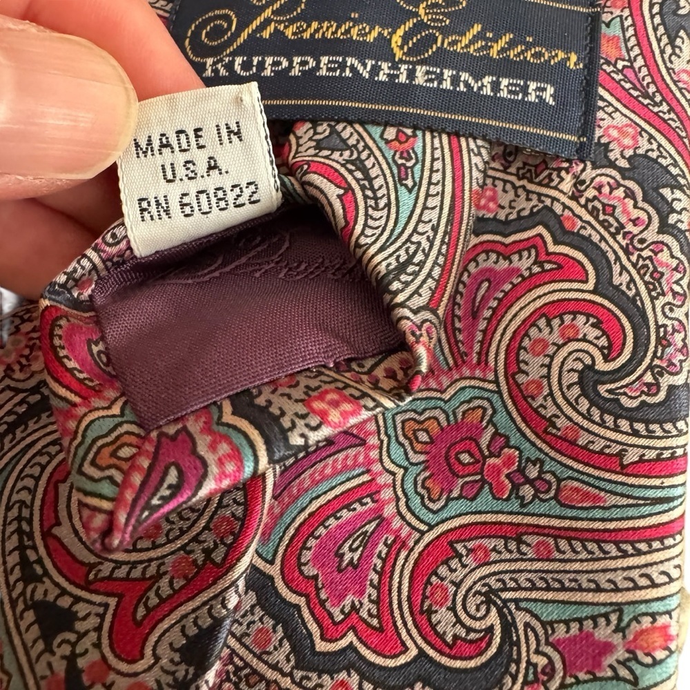 Vintage Designer Mens Silk Tie Lot Kuppenheimer Barneys Saks America Set Of 5 - Picture 3 of 9